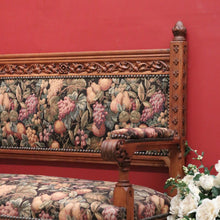 Load image into Gallery viewer, x SOLD Antique French Hall Settle Hall Seat Oak and Tapestry French Bench Seat Armchair B10810