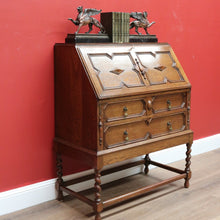 Load image into Gallery viewer, x SOLD Antique Oak Writing Bureau Chest of Drawer Bureau Desk Secretaire B10684