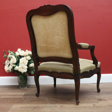 Load image into Gallery viewer, x SOLD Antique Grandfather Chair, Oak and Tapestry Padded Arm Armchair Grandfather Seat B10782