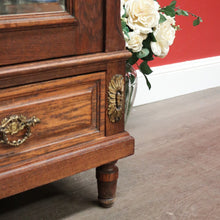 Load image into Gallery viewer, x SOLD Antique French Wardrobe, Armoire, Blind Bookcase, Linen Press.  Oak, Gilt Brass and Bevelled Mirror. B10532