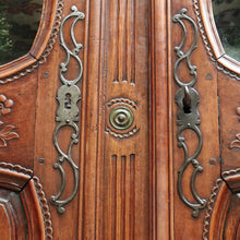 Load image into Gallery viewer, Antique French Cherrywood 2 Door 19th Century Glass Door Bookcase China Cabinet B10700