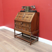 Load image into Gallery viewer, x SOLD Antique Oak Writing Bureau Chest of Drawer Bureau Desk Secretaire B10684