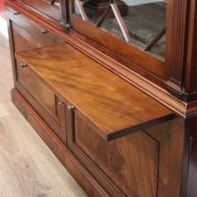 Load image into Gallery viewer, x SOLD Antique English Mahogany China Cabinet, English Bookcase with Cupboard Base B10744