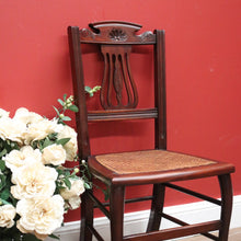 Load image into Gallery viewer, x SOLD Pair of Antique English Hall Chairs English Mahogany Lyre Back Chairs Cane Seats B11065
