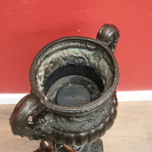 Load image into Gallery viewer, x SOLD Antique Bronze Jardinière, Heavy Double-handled Urn. Maiden Vase, Planter Stand. B11285