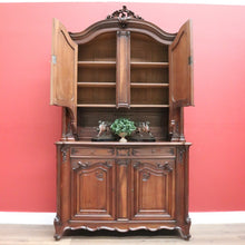 Load image into Gallery viewer, x SOLD Antique French Walnut 2 Section Carved Buffet Bookcase Display China Cabinet. B11915