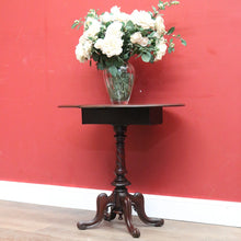 Load image into Gallery viewer, x SOLD Antique English Lamp Table, Twist Top Drop Leaf or Drop Side Sofa Hall Table. B11287