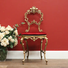 Load image into Gallery viewer, Vintage Italian Gilt Dressing Chair, Dressing Table, Hall Bedroom Chair, Cushion B10538