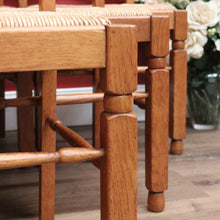 Load image into Gallery viewer, x SOLD Set of Six Antique French Dining Chairs, Antique Oak and Rush Seat Kitchen Chair B10815