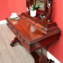 Load image into Gallery viewer, x SOLD Antique Dressing Table, Antique English Mahogany 6 Drawer Mirror Dressing Table. B9671