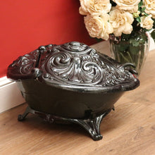 Load image into Gallery viewer, Antique French Cast Iron Coal Scuttle, Magazine Rack or Holder, Kindling Box B10736