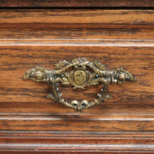 Load image into Gallery viewer, x SOLD Antique French Wardrobe, Armoire, Blind Bookcase, Linen Press.  Oak, Gilt Brass and Bevelled Mirror. B10532