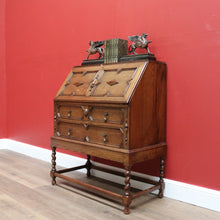 Load image into Gallery viewer, x SOLD Antique Oak Writing Bureau Chest of Drawer Bureau Desk Secretaire B10684