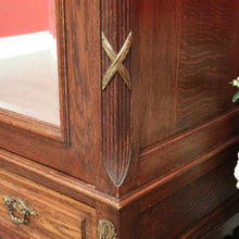 Load image into Gallery viewer, x SOLD Antique French Wardrobe, Armoire, Blind Bookcase, Linen Press.  Oak, Gilt Brass and Bevelled Mirror. B10532