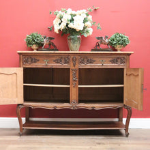 Load image into Gallery viewer, x SOLD Antique French Sideboard, Oak and Marble Top French Two Drawer Hall Cupboard B10879