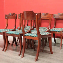 Load image into Gallery viewer, x SOLD Set of 8 Regency Style Dining Chairs, 8 Vintage English Mahogany Kitchen Chairs. B10385