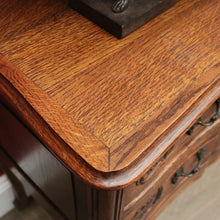 Load image into Gallery viewer, x SOLD Antique French Chest of Drawers, Hall Cabinet Cupboard of 2 Drawers, Oak & Brass B11085