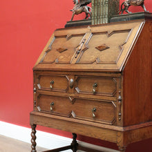Load image into Gallery viewer, x SOLD Antique Oak Writing Bureau Chest of Drawer Bureau Desk Secretaire B10684