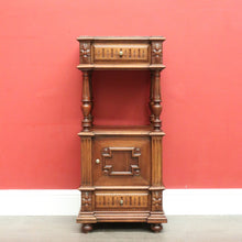 Load image into Gallery viewer, x SOLD Antique French Walnut and Marble Lamp Table, Bedside Cabinet Table Hall Cupboard B10458