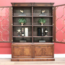 Load image into Gallery viewer, x SOLD Antique English Mahogany China Cabinet, English Bookcase with Cupboard Base B10744