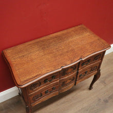 Load image into Gallery viewer, x SOLD Antique French Chest of Drawers, Hall Cabinet Cupboard of 2 Drawers, Oak & Brass B11085