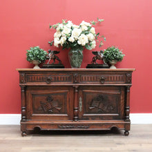 Load image into Gallery viewer, Antique French Oak Sideboard, 2 Drawer Sideboard TV Cabinet Unit Hall Cupboard B10541