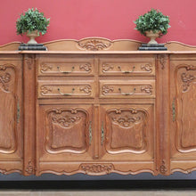 Load image into Gallery viewer, x SOLD Antique French Oak Sideboard, 4 Drawer 4 Door Sideboard Buffet Cabinet Servery B10871