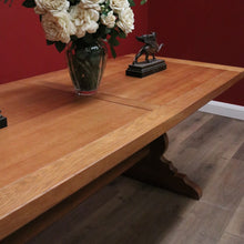 Load image into Gallery viewer, x SOLD Antique French Oak Twin Pedestal Dining Table or Kitchen Table, Stretcher Base. B11170