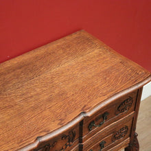 Load image into Gallery viewer, x SOLD Antique French Chest of Drawers, Hall Cabinet Cupboard of 2 Drawers, Oak & Brass B11085