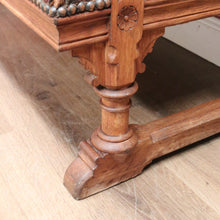 Load image into Gallery viewer, x SOLD Antique French Hall Settle Hall Seat Oak and Tapestry French Bench Seat Armchair B10810