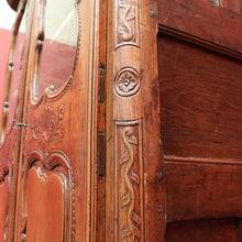 Load image into Gallery viewer, Antique French Cherrywood 2 Door 19th Century Glass Door Bookcase China Cabinet B10700