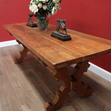 Load image into Gallery viewer, X SOLD Antique French Oak Refectory Table or Dining Kitchen Table with Stretcher Base. B11213