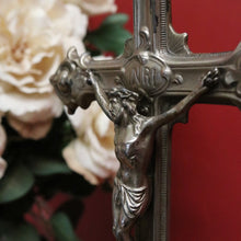 Load image into Gallery viewer, x SOLD Antique Vintage Crucifix, Free Standing Cross, Jesus on Cross Silver Plate Cross B10903