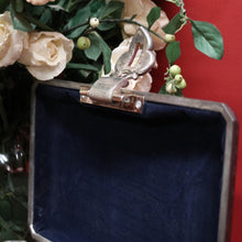Load image into Gallery viewer, x SOLD Vintage Pewter Jewellery Box, Navy Velvet Lining and Two Dividers, Scroll Work B11227