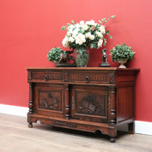 Load image into Gallery viewer, x SOLD Antique French Oak Sideboard, 2 Drawer Sideboard TV Cabinet Unit Hall Cupboard B10541