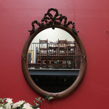 Load image into Gallery viewer, Antique French Mirror, Oval hall Bedroom Mirror with Ribbon Bows to the Top B10657