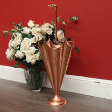 Load image into Gallery viewer, x SOLD Antique French 1960's Umbrella Holder, Copper Brass for Walking Stick Umbrellas. B9980