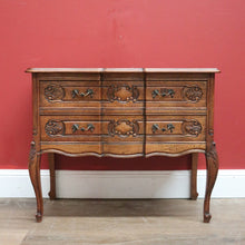 Load image into Gallery viewer, x SOLD Antique French Chest of Drawers, Hall Cabinet Cupboard of 2 Drawers, Oak & Brass B11085