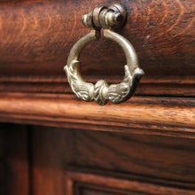 Load image into Gallery viewer, x SOLD Antique French Oak Office Desk, French Twin Pedestal Desk, 3 Drawer Desk in Oak. B10255