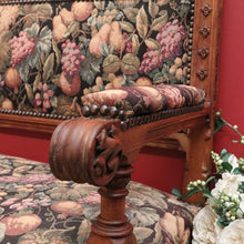 Load image into Gallery viewer, x SOLD Antique French Hall Settle Hall Seat Oak and Tapestry French Bench Seat Armchair B10810