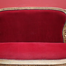 Load image into Gallery viewer, x SOLD Antique French Settee, Sofa, Gilt Timber, Cane, Fabric, Boudoir Chair, Armchair B11145