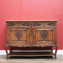 Load image into Gallery viewer, x SOLD Antique French Sideboard, Oak and Marble Top French Two Drawer Hall Cupboard B10879