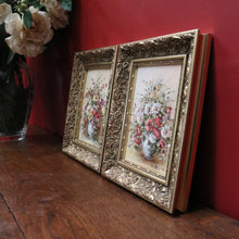 Load image into Gallery viewer, x SOLD Pair of Oil on Canvas Floral Arrangements, Set of Two Painting in Gilt Frames B10808