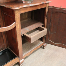 Load image into Gallery viewer, x SOLD Antique French Oak Hall Stand, Mirror Back Hall Tree Coat Rack. Umbrella Stand. B9825