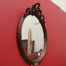 Load image into Gallery viewer, x SOLD Antique French Mirror, Oval hall Bedroom Mirror with Ribbon Bows to the Top B10657