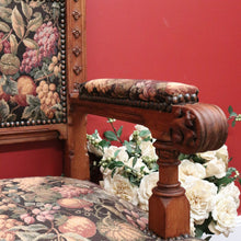 Load image into Gallery viewer, x SOLD Antique French Hall Settle Hall Seat Oak and Tapestry French Bench Seat Armchair B10810
