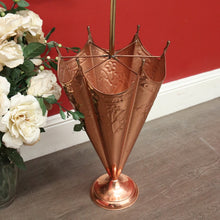 Load image into Gallery viewer, x SOLD Antique French 1960's Umbrella Holder, Copper Brass for Walking Stick Umbrellas. B9980
