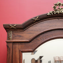 Load image into Gallery viewer, x SOLD Antique French Wardrobe, Armoire, Blind Bookcase, Linen Press.  Oak, Gilt Brass and Bevelled Mirror. B10532