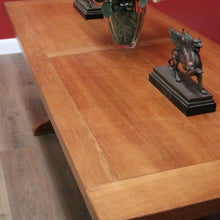 Load image into Gallery viewer, Antique French Oak Twin Pedestal Dining Table or Kitchen Table, Stretcher Base. B11170
