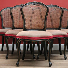 Load image into Gallery viewer, x SOLD Set of Six Antique French Chinoiseries Inspired Dining Kitchen Chairs, Cane Backs B11253